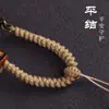 Cuerda de collar tejida a mano retro de Xizang, cuerda de borla de colgante de thangka de jade Hetian de cera de abeja, cuerda de joyería para mujer y hombre, venta al por mayor