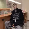 Suéter Tricotado com Gola cleanfit Masculino Outono e Inverno Estilo Americano High Street Roupa Jovem Marca de Moda Jaqueta Cardigan Pesada