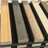 Painéis Absorventes de Som de Fibra de Poliéster com Tiras de Madeira para Decoração de Parede, Paredes de Fundo, Qualidade de Exportação, Ecológico, Retardante de Chama, Grelha Flexível