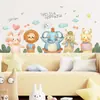 Nueva LD93112 combinación de animales de dibujos animados para dormitorio infantil, guardería, pegatinas decorativas de pared autoadhesivas
