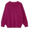 Suéter de color sólido de manga larga para mujer, otoño e invierno, nuevo estilo coreano, estilo holgado, combina con todo, suéter de cuello redondo para mujer