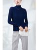 Camiseta Básica de Primavera y Otoño Miyake para Mujer, Elegante Cuello Medio Alto, Color Sólido, Corte Slim, Versátil Top Plisado de Manga Larga para Mujer