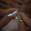 Anillo Luminoso de Pareja Mariposa Hombres y Mujeres Par de Anillos Abiertos Luminosos Moda Casual Anillo para el Día de San Valentín