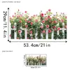 Papel de Parede de Flores Rosa Adesivos de Rosa Rosa Adesivos de Muro com Grade Decoração de Parede de Quarto Adesivos Autoadesivos Florais para Rodapé