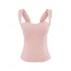 Camisola Feminina Brilhante e Elegante com Bojo, Nova Moda de Verão, Top Curto Slim Fit Puro Desejo para Mulheres
