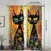 Temu siyin jit 2 peças estampa arte estética abstrata linha quarto sala de estar cortina de chão