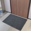 Alfombra sencilla roja, gris y azul para puerta de entrada, cocina, absorbente de agua y aceite, antideslizante, fina, con anillo, felpudo para piso de puerta de entrada