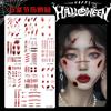 Adesivos de tatuagem de Halloween, simulação, nova maquiagem de imitação, cicatriz, horror, ferida, sutura masculina e feminina, festa, rosto descartável