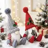 Decorações de Natal Transfronteiriças Boneca Nordica Fofa Sem Rosto Chapéu Cinza Rena Atmosfera Adereços de Decoração de Feriado
