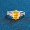 Anillo de plata de ley S925 de cuerpo entero con corte de flor de hielo en forma de huevo, dorado, amarillo, rosa, Padma rojo, para mujer, propuesta de boda, anillo de diamantes