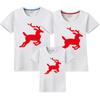 Camiseta atacado verão correndo natal veado auto-produzido algodão fino pai-filho roupas impressas roupas infantis manga curta gola redonda