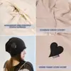 Sombrero de Mujer Sombrero de Luna Postparto Primavera y Otoño ins Japonés Love Heap Sombrero Protección para los Oídos de Invierno Cálido Tejido Sombrero Baotou