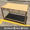 Mesas y sillas de aluminio y bambú para exteriores, bambú simulado, adecuadas para barbacoas en el patio, camping, mesas de aluminio y bambú al aire libre, mercados, granjas y sombrillas de paja.