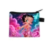 Bolsa de monedas de dibujos animados Miss Betty Estampado LOVE Cierre de cremallera Almacenamiento Bolsa pequeña Portátil para niñas Llavero para monedas Venta al por mayor