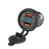Carregador de Celular para Motocicleta Carregamento Rápido com Display Digital Voltmeter 12V24V Ônibus Caminhão Modificado Interface USB Dupla