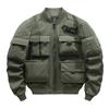Chaqueta de piloto para hombre, estilo americano, uniforme de béisbol retro, chaqueta de trabajo multibolsillos, chaqueta funcional, chaqueta de tres pruebas