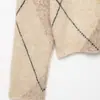 Ins atacado de roupas femininas estilo europeu e americano 2026 Outono Nova Cor Efeito Lavado Padrão Diamante Malha 5755112