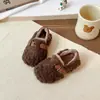 Zapatos de Algodón de Princesa 2026 Otoño/Invierno Nuevos Zapatos de Piel para Niñas Zapatos Infantiles Niñas Doble Algodón con Borrego Mocasines para Bebé