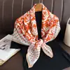 Ponto de Onda Camélia 90 Quadrado Grande Seda Versátil Padrão Espinha de Peixe Lenço Xale Lenço de Cabeça Estampado Retrô Lenço Feminino