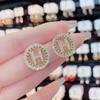 S925 Prata Agulha Diamante Completo H Brincos Letra 2024 Novos Brincos Chanel Elegantes Da Moda Da Coreia Do Sul Brincos