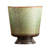 Forno Cerâmica Caneca de Chá Céu Estrelado Verde Pé Alto Copo de Cera Vintage Pessoal Caneca do Mestre Caneca para Degustação de Chá em Casa Xícaras de Chá