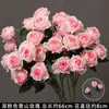 Rosas de Creme Simuladas de 3 Cabeças, Decoração de Fundo para Casamento, Arranjo de Flores para Guia de Estrada, Flores de Seda Estilo Europeu para Casamento, Flores Artificiais