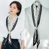 Bufanda de seda de primavera y otoño para verano, pequeña, larga, fina, decorativa, para camisa, oblicua, fina, estrecha, para proteger el cuello, bufanda coreana de moda.