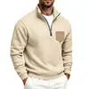 2026 Novo produto de outono e inverno pesado estilo americano transfronteiriço: Moletom casual masculino versátil para o dia a dia com forro de fleece e gola alta simples