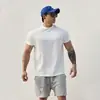 Camiseta Deportiva Casual Versátil de Manga Corta para Hombre Transpirable que Absorbe el Sudor Alta Elasticidad Anti-Arrugas Cuello Redondo Marca de Moda Ropa de Entrenamiento