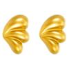 Pendientes Europeos y Americanos Minimalistas de Oro con Tres Pétalos y Forma de Gota de Agua, Nuevo Estilo Fresco Geométrico de Acero Inoxidable Chapado en Oro de 18K