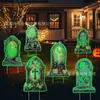 2026 Nova Decoração de Festa de Jardim ao Ar Livre da Amazon Placa de Jardim de Alien Iluminado para Halloween com Estaca