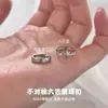 Brincos de Prata Esterlina S925 com Pino Assimetricos Estrela de Seis Pontas Argolas para Mulheres Versátil Toque de Luxo Leve Brincos Únicos Acessórios de Orelha