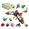 Bloques de Construcción de Partículas Pequeñas Little Mingxing Ensamblaje Transformable Tanques de Transporte Militar Aviones Juguete Cápsula Pequeña Caja para Niños Pequeños Máquina Expendedora