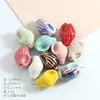 Cuentas sueltas de cerámica de animales marinos, concha, caracola, estrella de mar, cuentas para ensartar, accesorios para manualidades, agujero recto, accesorios de ropa hechos a mano, cuentas de porcelana