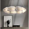 Criativo Moderno Nórdico Sala de Estar Personalidade Simples Sala de Jantar Quarto Luxo Leve Modelo de Quarto Anel de LED Pétala Lustre