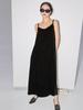 Vestido de Seda de Amora para Mulheres, Saia de Alça com Design Preto, Elegante Saia Longa de Seda com Alças Que Pode Ser Usada Fora, Elegante Roupão