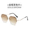 Nuevos lentes de sol de moda para damas sin montura, lentes de sol de tendencia europea y americana, gafas poligonales pequeñas para rostro, venta al por mayor