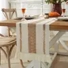 Amazon Transfronterizo Caminos de Mesa con Borlas Lujo Ligero Algodón Lino Bloque de Color Estilo Americano Decoración para Fiestas Festivas Fabricante de Manteles Largos