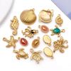 15 Colgantes de Vida Marina de Acero Inoxidable, Accesorios de Joyería de Pulpo Tortuga Esmaltados con Goteo de Aceite, Colgantes para Manualidades, Joyería para Manos