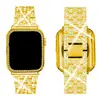 Fornecimento Direto Transfronteiriço de Pulseiras para Apple Watch com Metal Full Diamond de Cinco Fileiras, Adequado para iWatch Gerações 1-11, Modelo Feminino Colorido com Diamantes