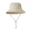 En stock Algodón Puro Lavado Sombrero de Pescador con Volantes Hyun-a Sombrero de Cubo para Mujer para Compras y Viajes Sombrero de Sol Personalizado de Moda