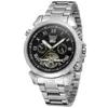 Jaragar Moda Casual Europea y Americana para Hombre Banda de Acero Tourbillon Reloj Mecánico Totalmente Automático Otro