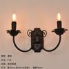 Lámpara de Pared de Vela con Atmósfera Retro Americana, Lámpara de Candelabro de Hierro, Lámpara Decorativa de Pared, Lámpara de Mesita de Noche Francesa de Lujo Ligero