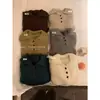 Amendoim Outono Estilo Coreano Preguiçoso Solto Emagrecimento Gola Polo Meio Botão Manga Longa Suéter 11999