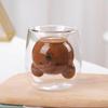 Vaso de Vidrio de Borosilicato Lindo Gato de la Suerte Animal Vaso para Beber Vidrio de Borosilicato Aislado de Doble Pared con Buena Apariencia