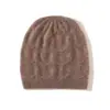 Gorro de Punto de Cachemira para Mujer, Nuevo, Otoño/Invierno, Color Sólido, Ondulado, Engrosado, Calienta Orejas, Moderno, Casual