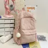 Mochila de Algodón Otoño e Invierno 2025 Nueva Hilo Bordado Mochila de Algodón Relleno para Mujer Moda Ropa de Trabajo Mochila Pequeña Informal para Mujer