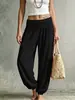 Tienda online independiente europea y americana, pantalones jogger de harén de cintura alta plegables transfronterizos, pantalones tipo linterna casuales de yoga suaves y amigables con la piel