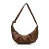 2026 Nuevo Bolso de Hombro Individual de Cuero Aceitoso y Encerado Estilo Retro Bolso de Cuerno de Vaca de Alta Gama Bolso Cruzado para Mujer Bolso de Empanada de Gran Capacidad