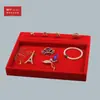 9Hrtp Soporte para Pendientes de Terciopelo Rojo Soporte de Exhibición de Joyería de Terciopelo Pendientes Colgador Creativo de Hoja Pendientes Pequeños Adornos